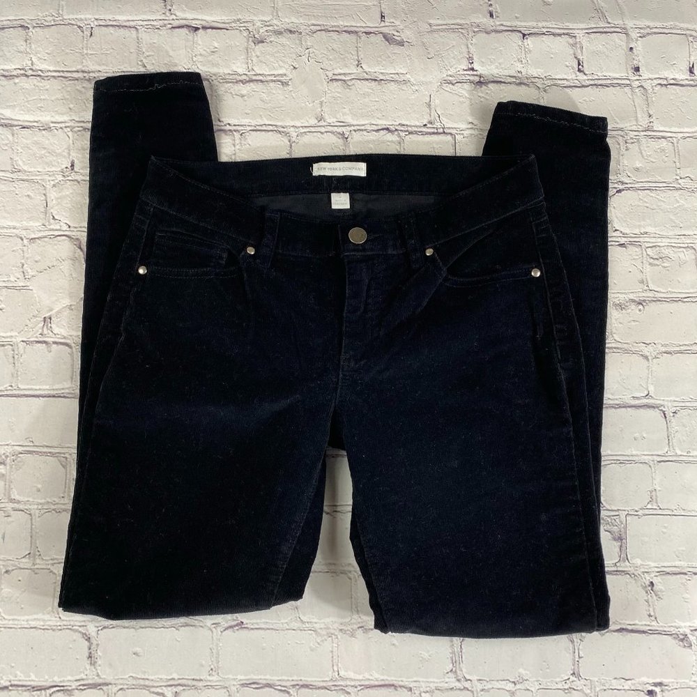 New York & Co Skinny Corduroy Black Pants - Picture 1 of 6